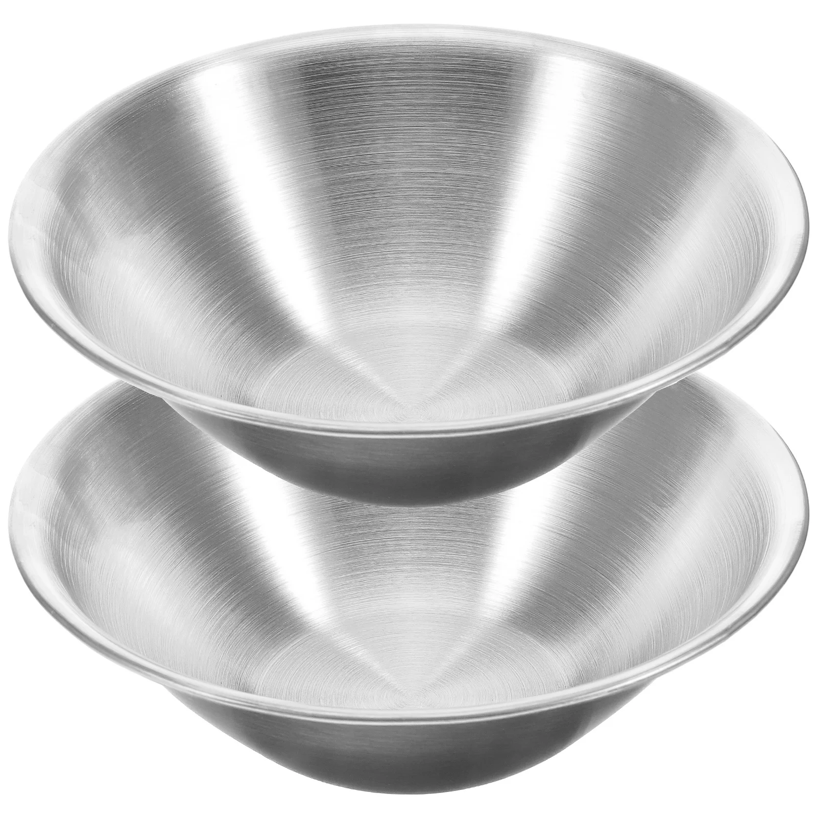 2Pcs Stainless Steel Mixing Bowl Set Smooth Lightweight Stackable Salad Bowl for Indoor Outdoor Multi-Function Serving Use