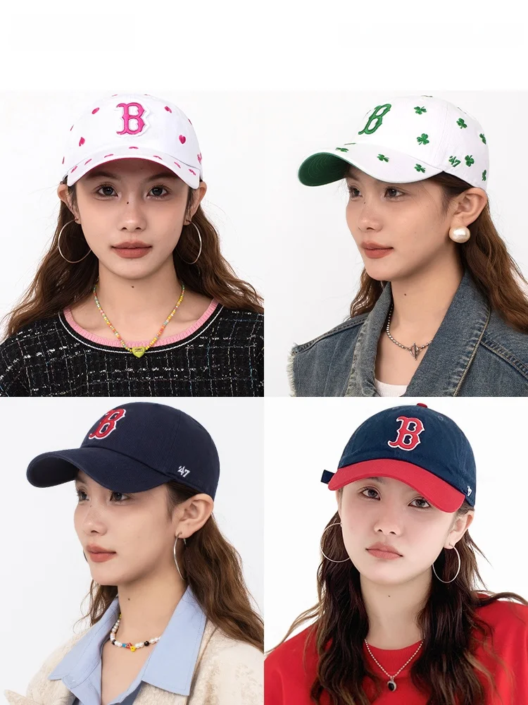 

47brand Spring Summer Sun Protection Baseball Cap Embroidered Soft Top Large Logo Women's Hat Casual Breathable Foldable