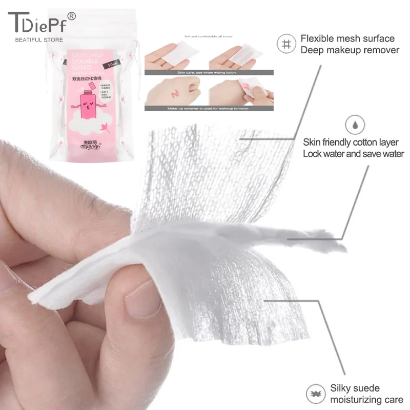 สำลีทำความสะอาด 50/100/22 ชิ้น สำลีแผ่นเช็ดเครื่องสำอางแบบใช้แล้วทิ้ง สำลีเช็ดเครื่องสำอาง สำลีทำความสะอาดผิวหน้า ละลายและขจัดเครื่องสำอาง