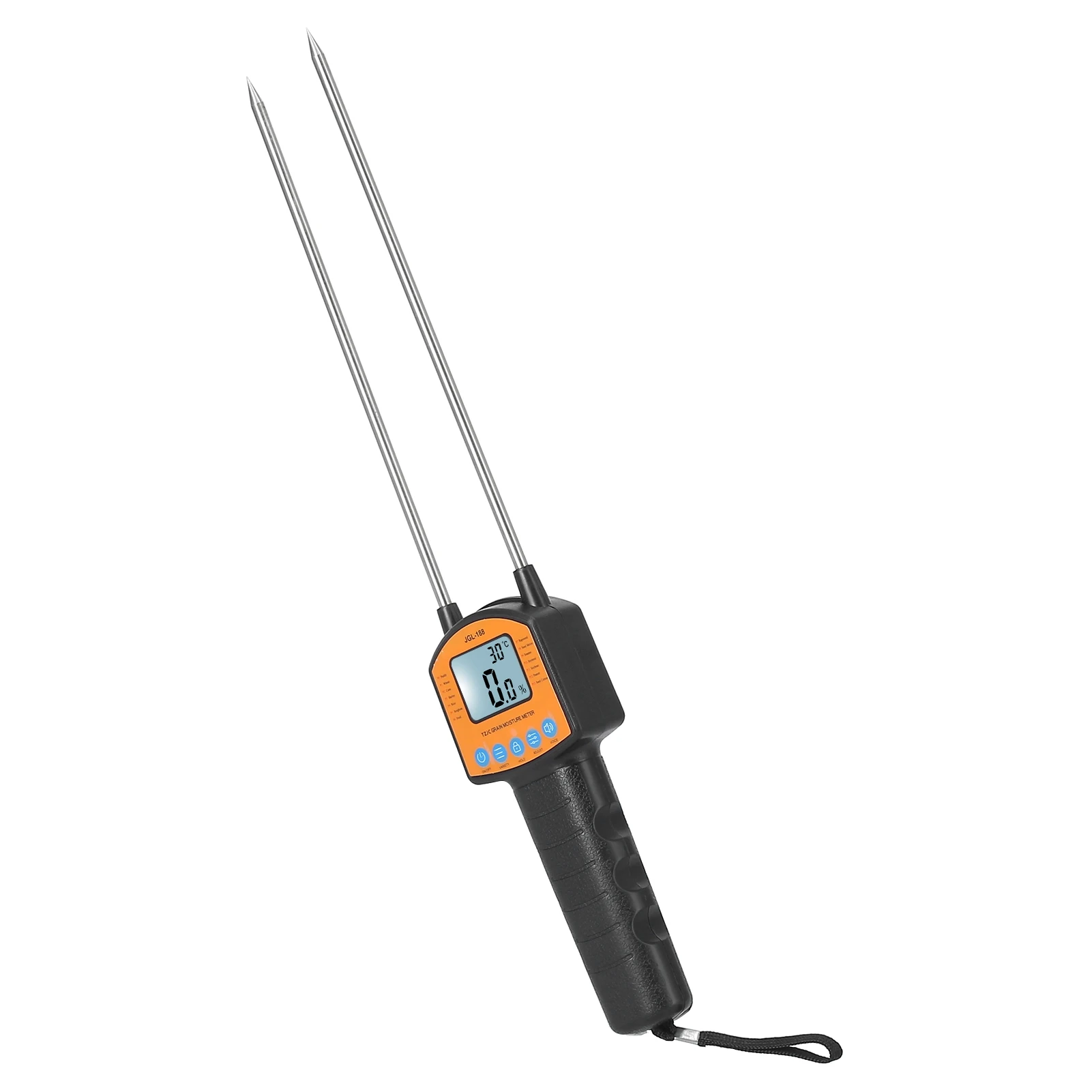JGL 188 Digital Moisture Meter for Rice Barley Corn Soybeans and 14 Crop Profiles with Large Display and Voice Broadcast Feature