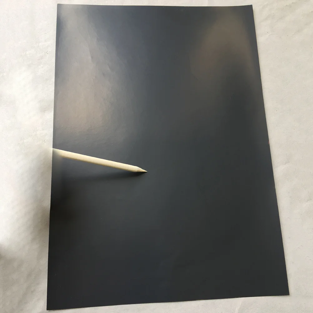 Juego de papel de dibujo grueso para rascar, Material de pintura creativa, regalo para niños, decoración del hogar, color negro mate, 10 Uds.