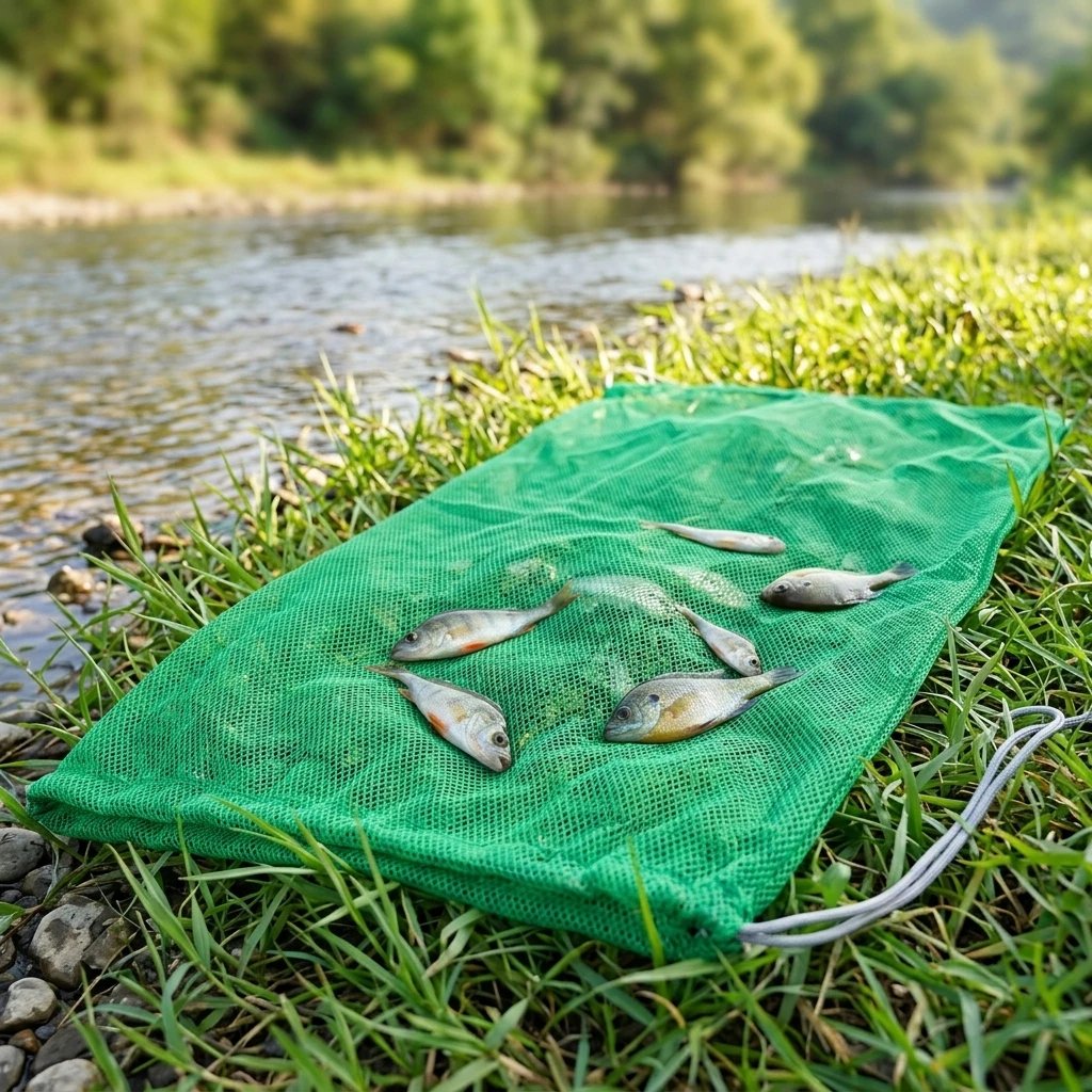 Fishing Keepnet Nylon Mesh Foldable Fish Storage Bag Quick Drainage for Freshwater Angling Durable Lightweight Gear