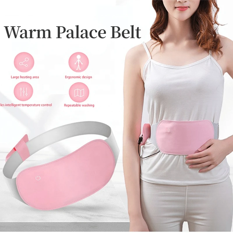 USB Portable Fast Heating Warm Palace Belt Menstrual Heating Pad Vibration Heating Warm Palace Belt Massager