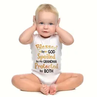 Newborn Baby Boy Girl Clothes My Mom Thinks She Is in Charge That's So Cute Funny Letter Printed Infant Rompers Baby Outfits 4