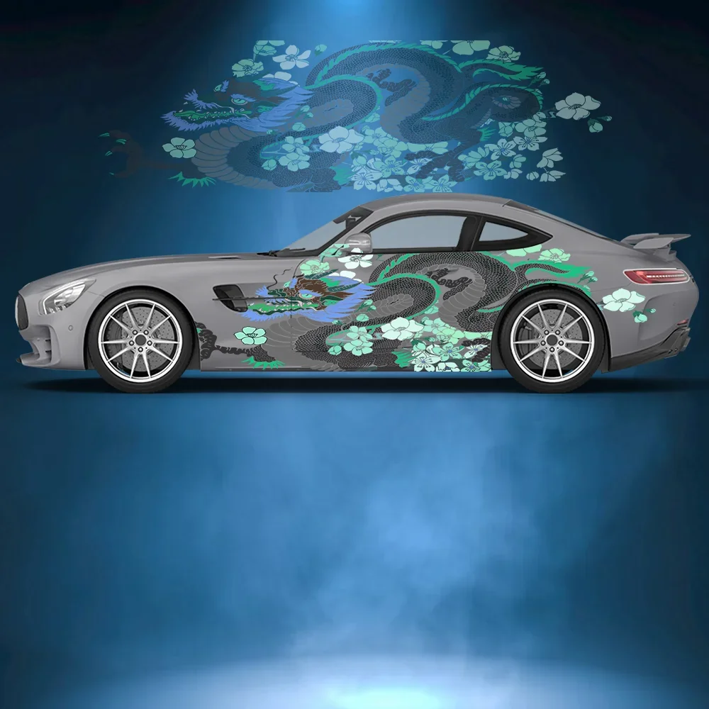 

Сливовый узор дракона, боковая наклейка на автомобиль, виниловая самоклеящаяся бумага, наклейка с краской для автоспорта, подходит для украшения грузовика, внедорожника