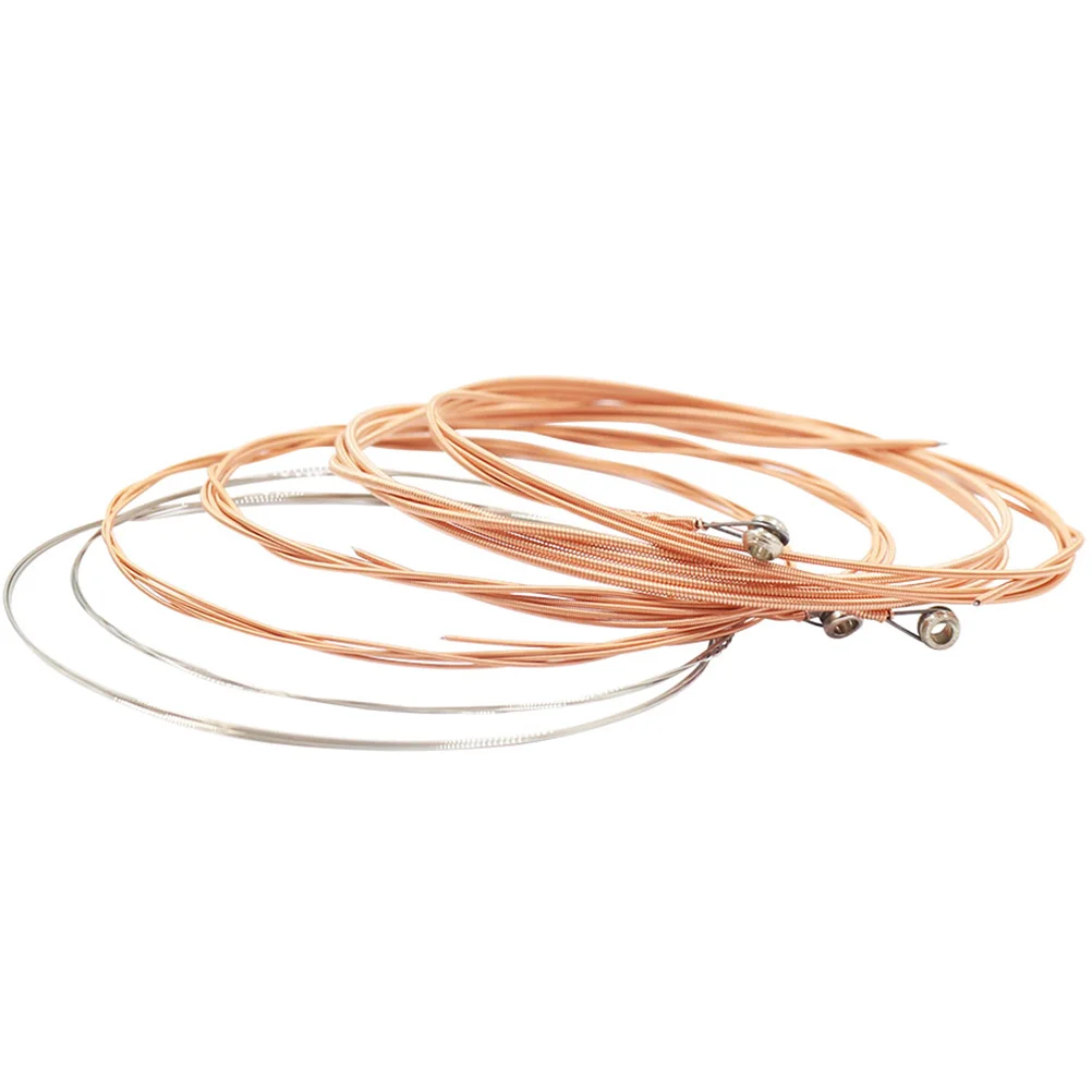 

6pcs Guitar Strings Stainless Steel Acoustic Bright Tone Durable Smooth Long Life Metal For Folk Accessories Replacement Parts