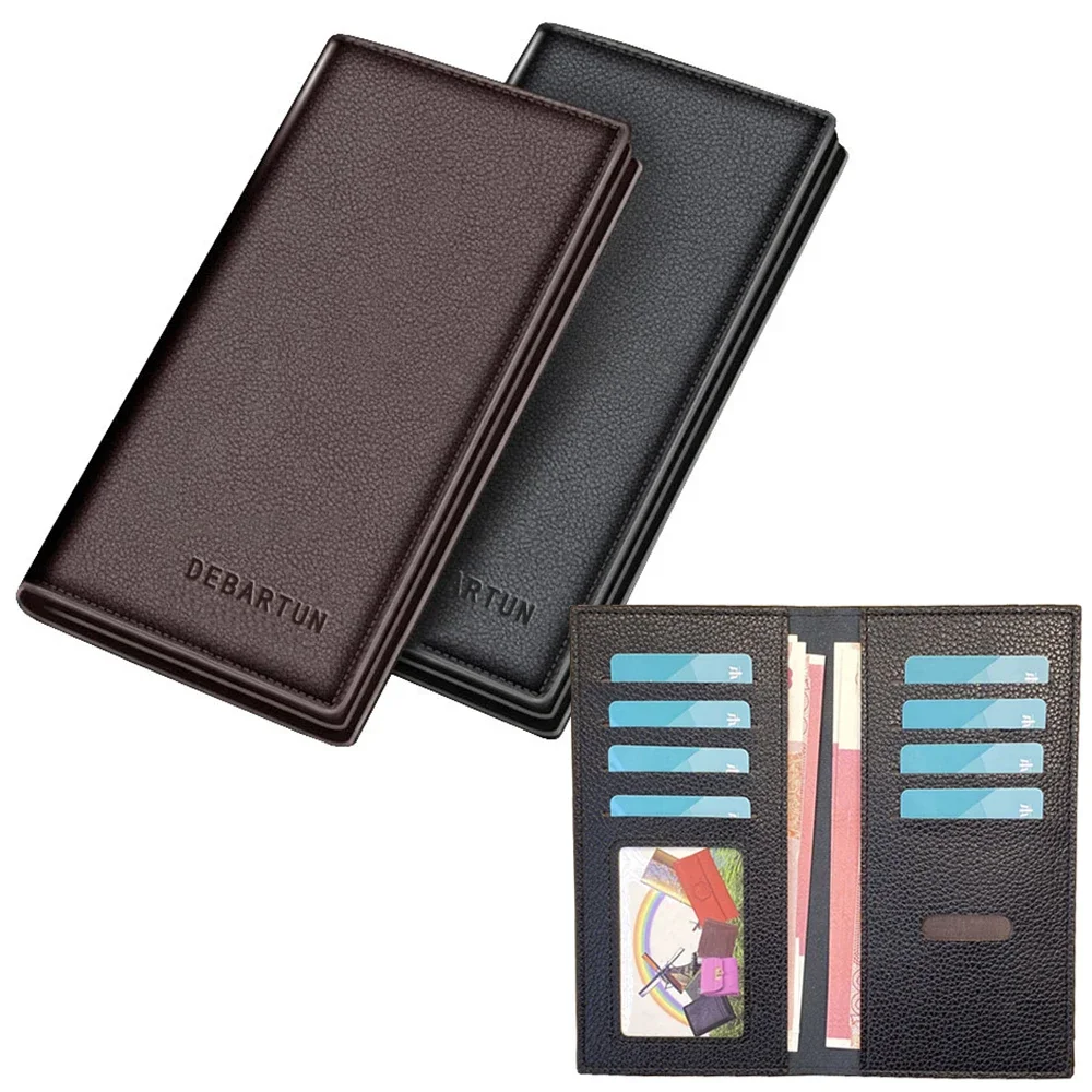 

Slim PU Leather Card Holder for Men Compact Lightweight Wallet with Cash Clip Stylish Travel Essential Gift Accessory