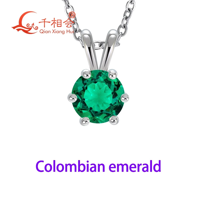 

Кулон-подвеска из серебра S925 с выращенным в лаборатории гидротермальным изумрудом YAG (зеленый), 6,5 мм, круглой огранки, с шестью крапанами, ювелирное украшение, подарок, ожерелье