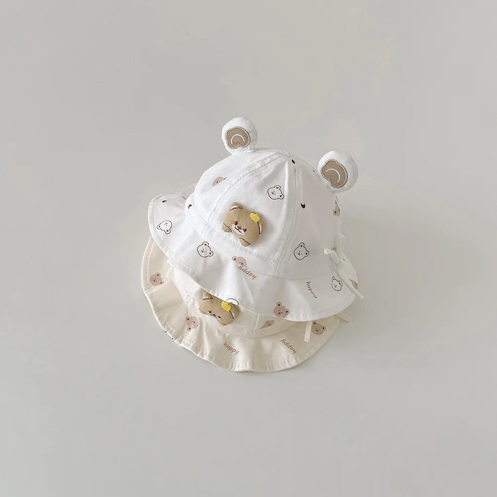 Детская корейская шапка для малышей 3-16 месяцев, весенне-осенняя, новая, милая, в форме ведра, от солнца, оптом