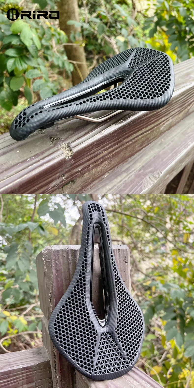 RIRO MTB 3D Fahrradsattel Honeycomb Bionic Struktur Bequemes Kissen Verschleißfestes, langlebiges, rutschfestes Rennradzubehör – Detail 10