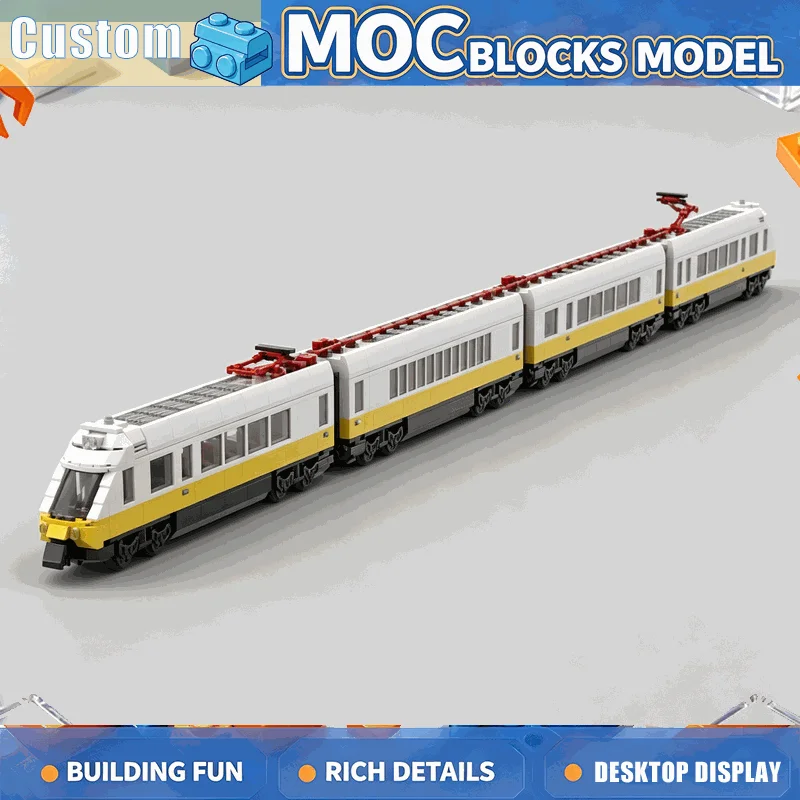 2227PCS MOC Green Electric Commuter Train Model Building Blocks Custom Puzzle DIY Assembly Creative Education Toy Birthday Gift