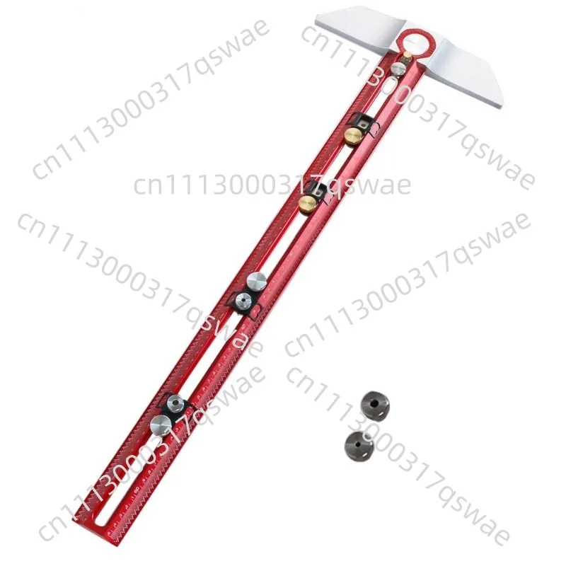 Woodworking T-type right-angle scribing size, hole ruler, 45-degree aluminum alloy angle ruler, punching ruler, drilling ruler