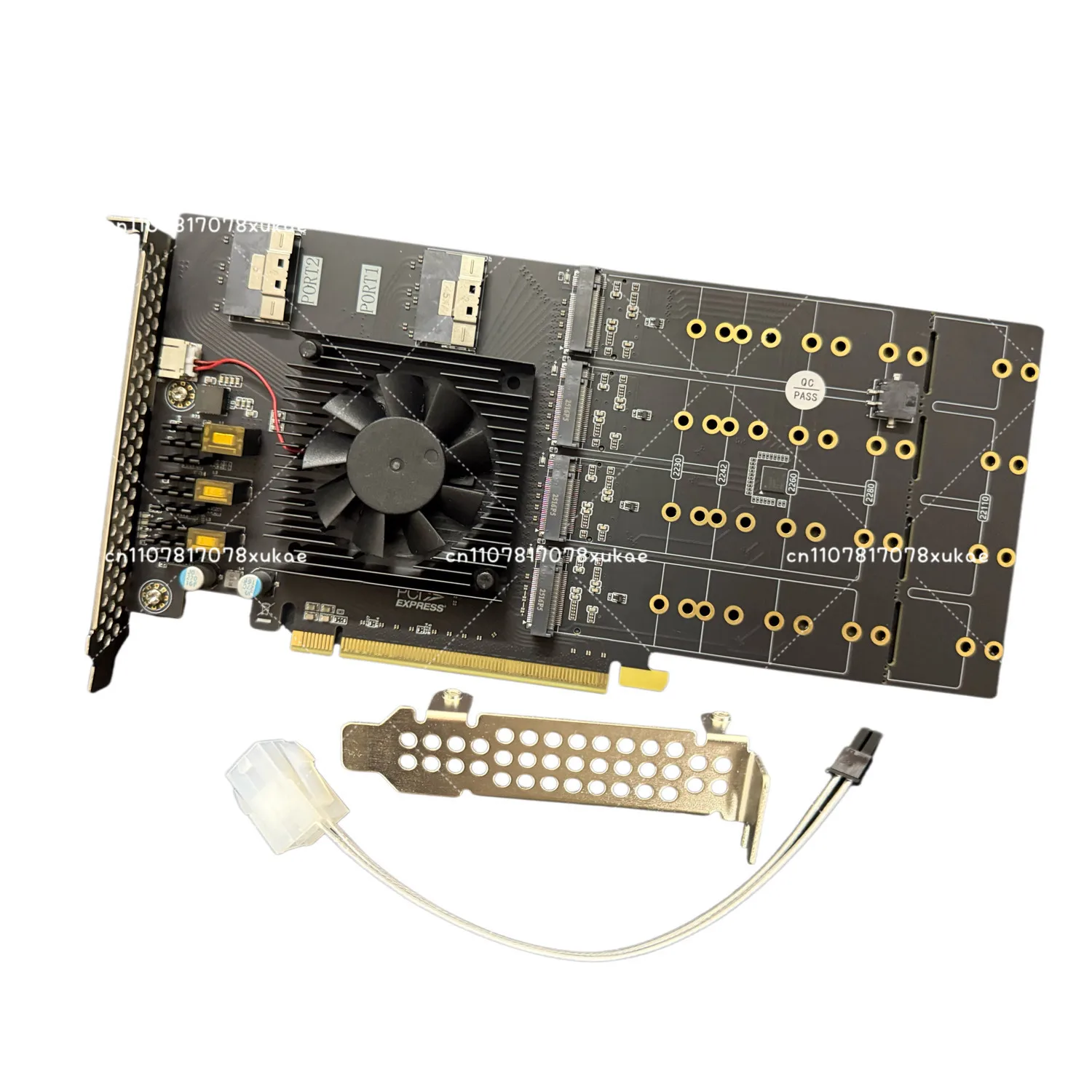 PEX Chip PCIe4.0 × 16 Expansion Card 8 Disk Positions 12 Disk Positions M.2 Nvme SSD U.2