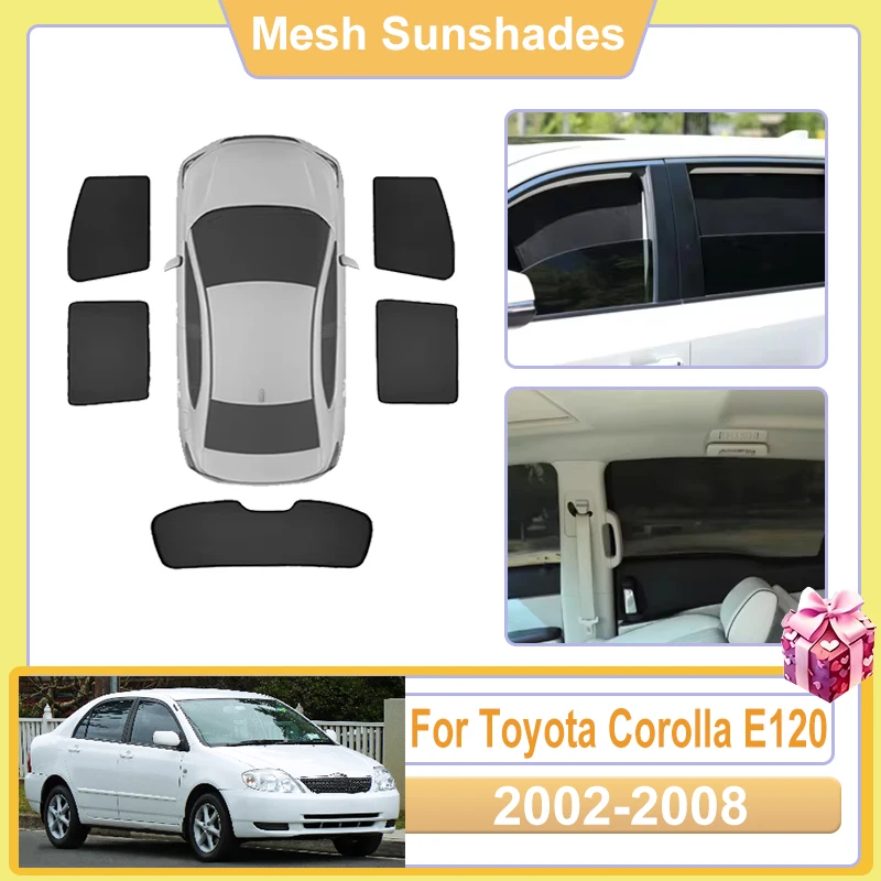 

For Toyota Corolla E120 2007 Accessories 2002 2003-2008 Car Window Sun Shade Mesh Cover Anti UV Visors Heat light Shield Parasol