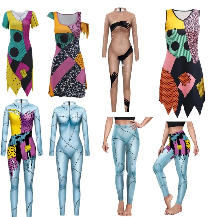 

Halloween Costume Sally Role-playing Suit Cos3D Printing Cosplay Jumpsuit Long Sleeve Long Pants Milk Silk Other Material 100%