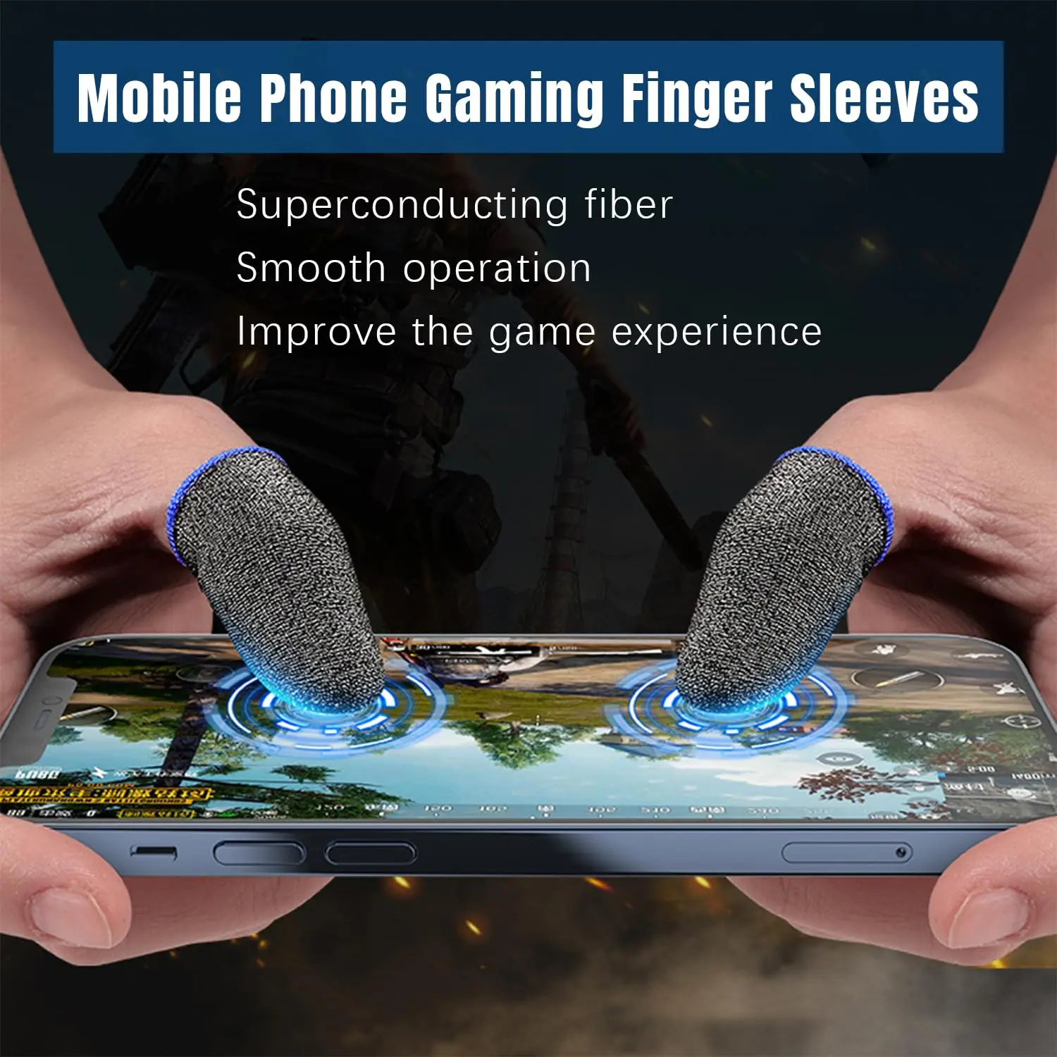 Breathable Gaming Finger Sleeves Anti-Sweat Touch Screen Finger Cots For Mobile Games PUBG/COD Mobile