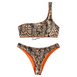 Cikini-Biquíni feminino com estampa leopardo, maiô brasileiro sexy de cintura baixa dividida praia push up, maiô feminino, moda