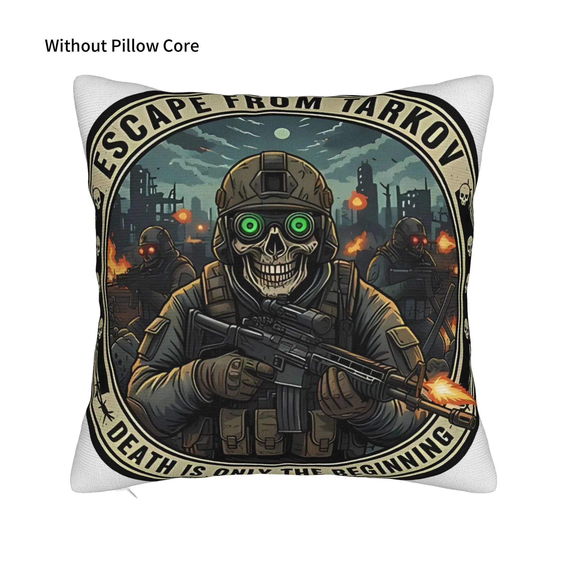 Death Is The Beginning Escape From Tarkov Winter Holiday Farmhouse Home Deco Escape From Tarkov Pillow Cover Soft Durable