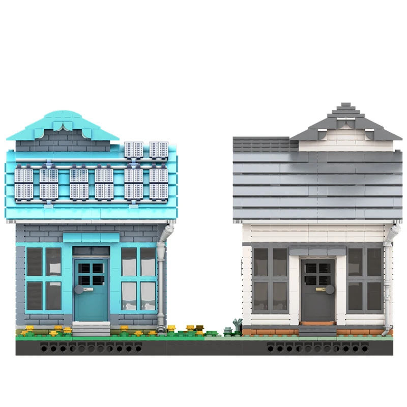 MOC- 216832   Konstrukcja podmiejska modułowy dom klocki do budowy model cegły wysokiej jakości dekoracja małych cząstek Christmas1476PCS