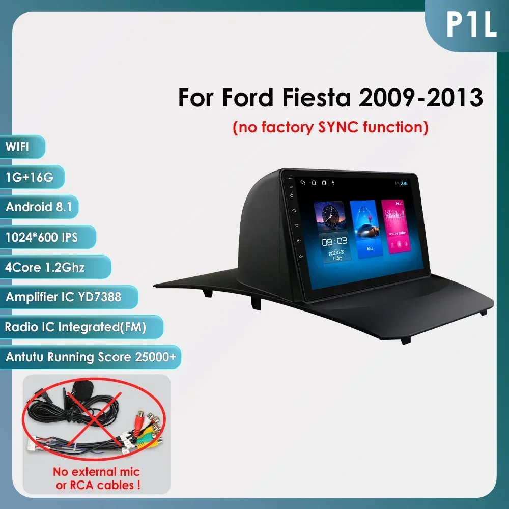 6115 Android autoradio voor Ford Fiesta 2009-2017 draadloze Carplay Auto 4G DSP intelligente multimedia autoradio GPS ondersteuning Sony