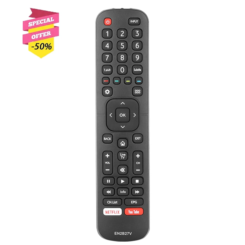 EN2B27V Remote Control For Hisense TV H40K311 50R5 55R5 58R5 65R5 Replacement Controller With NETFLIX YouTube Button