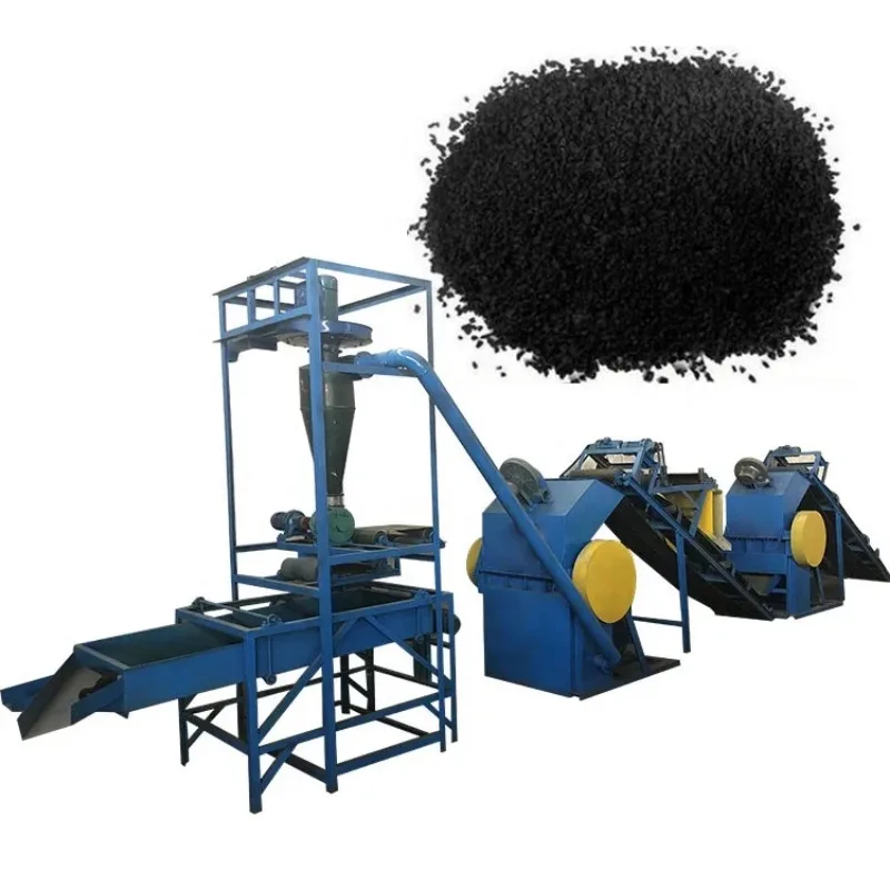 High Speed Waste Tire Stripping Machine Rubber Granules Making Line  Metal Shredder for Industrial Waste Tire Treatment