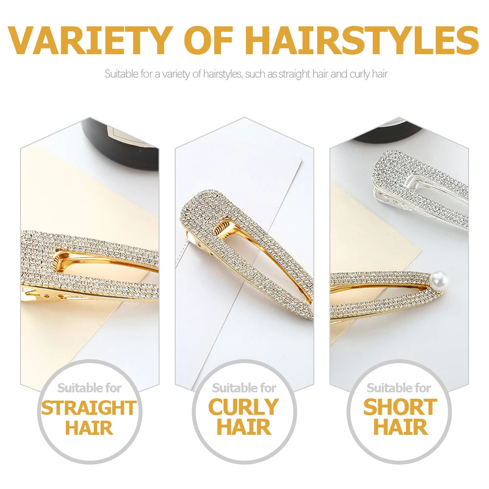 

2pcs Rhinestone Women Wedding Headdress Clips Bride Hair Barrettes For Wedding Ceremony Daily Wear Women Hair Accessories