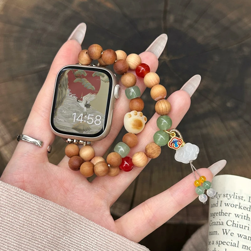 

Summer New Product Creative Natural Stone Emperor Stone Personalized Bracelet Compatible with iWatch Strap 38mm 40mm 41mm 42mm 4