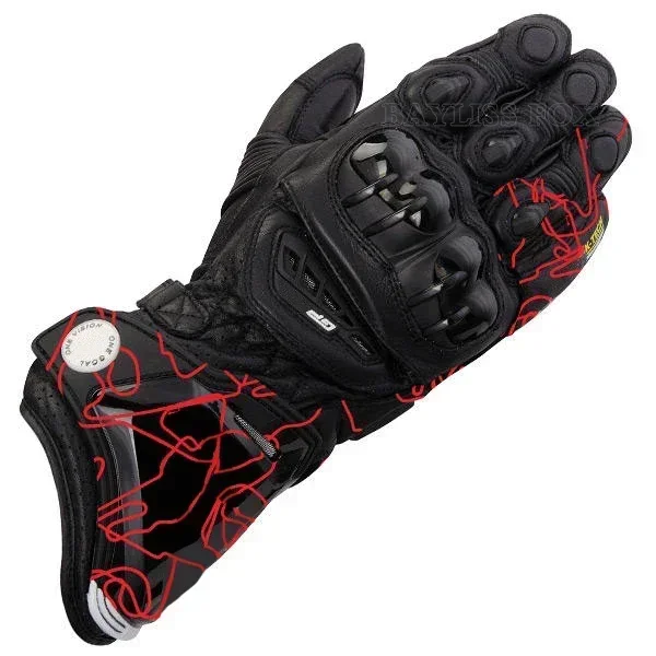 Alpine Gloves Motorcycle Leather Motos GP Racing Riding Track Anti-Fall Street Cycling Wearable Breathable Long Knight Equipment