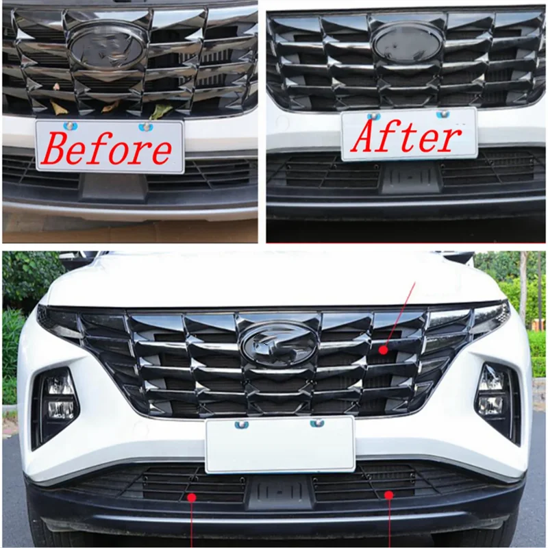 For Hyundai Tucson NX4 2021 2022 Accessories Exterior Car Middle Insect Screening Mesh Front Grill Insert Net Anti-mosquito Dust