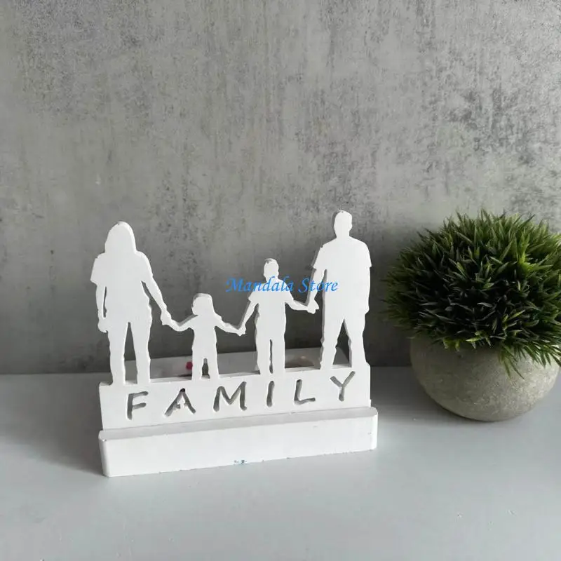 

U2JC Family of Four Resins Molds for Making Tealight Holder Plugin Decorations, Family Silicones Molds for Gypsum Decorations