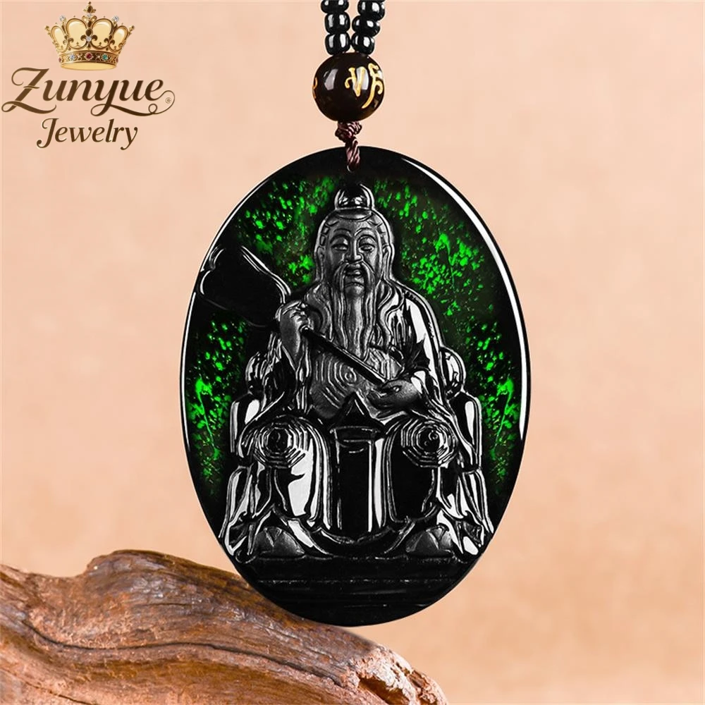 

Natural A-Grade Black Jadeite Of The Supreme Elder Lord Pendant Luxury Quality Fashion Fine Jewelry Exquisite Elegant Popular Ch