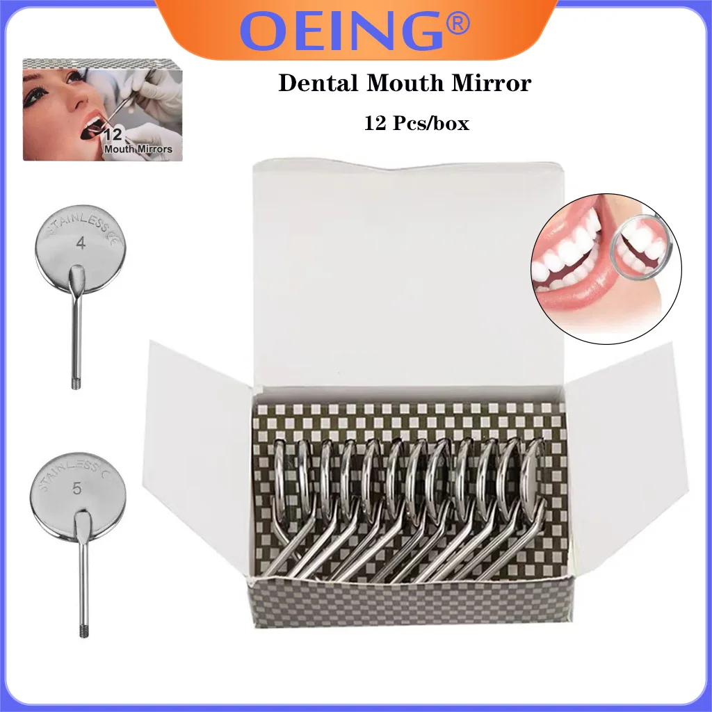 

OEING Dental Mouth Mirror Reflector Mouth Mirror Handle Dental Mouth Mirror Oral Care Dental Tools 4#/5#