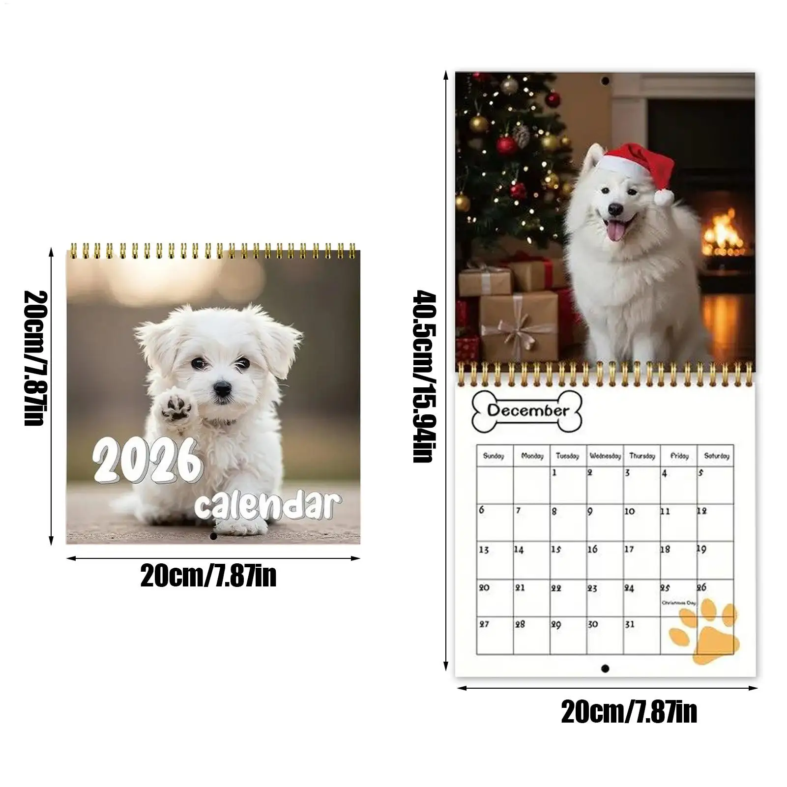 

2026 Wall Calendar Dogs Puppies Wall Calendar Large Grid Monthly Planner For Home Workplace Personal Goal Tracking Team Meetings