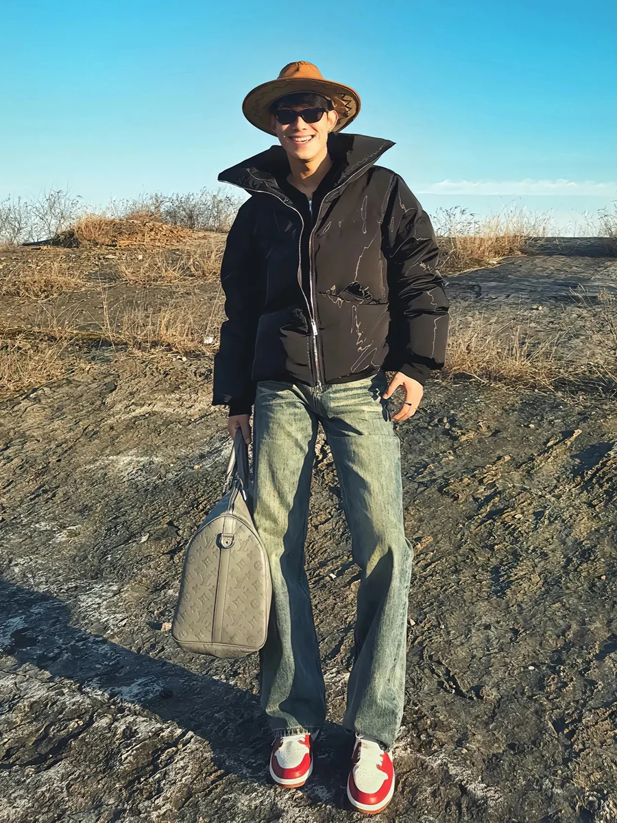 

Retro Blue Knife Jeans Men's High Waist Straight Leg Waed Denim Slimming Flared Jeans Youth Trendy Wear Resistant