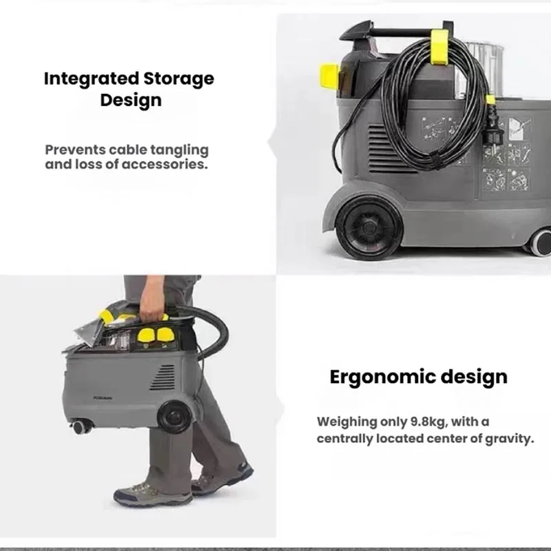 Commercial Spot Extractor Portable Carpet Upholstery Cleaning Machine Powerful Suction Hot Water Spraying Vacuum Washer