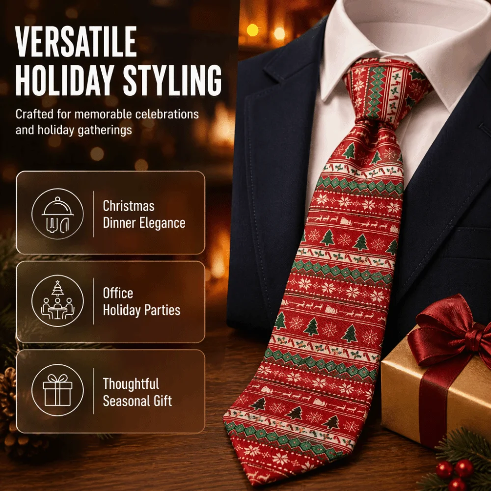 Creative Santa Claus Christmas Necktie Christmas Tree Gift Xmas Shirt Tie Plaid Snowflakes Man Necktie Suit Accessories