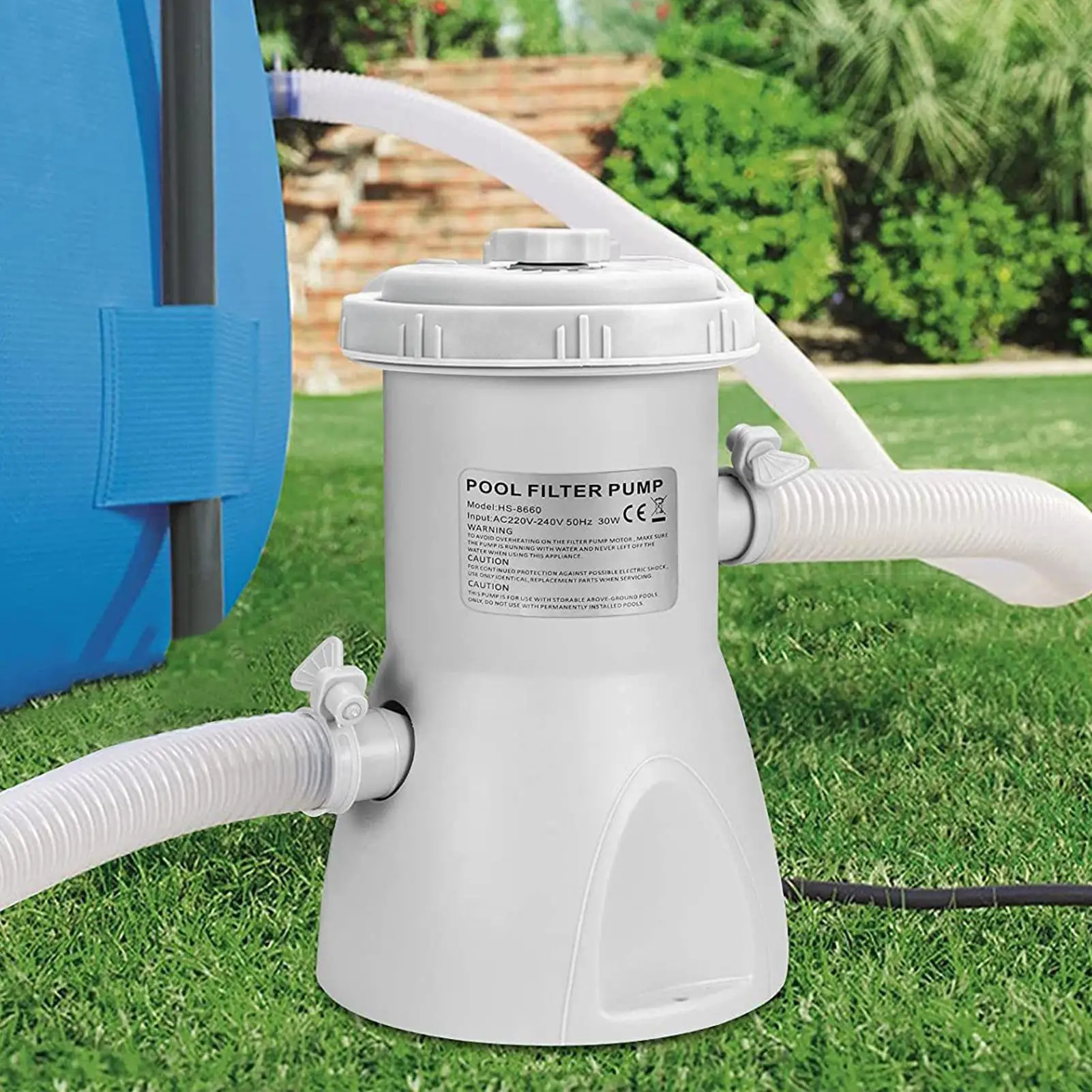 Pool Filter Pump 300 GPH Powerful Enhanced Circulation Clear Water Pool Cartridge Filtration Pump Kit For Backyard Garden Patio