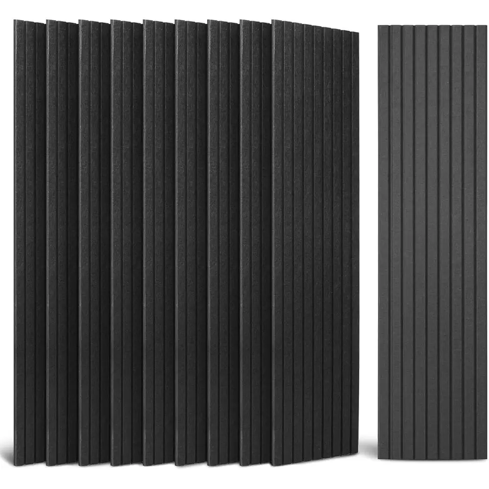 10 Pack Acoustic Panels, 48 X 12 X 0.35 Soundproof Wall Panels, Self Adhesive High Density Sound Absorbing Acoustic Treatment fo