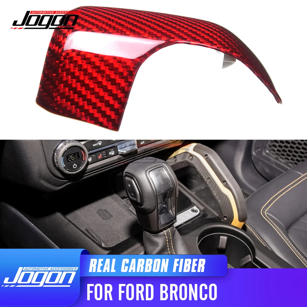 

Carbon Fiber Car Interior Console Gear Shift Head Knob Panel Cover Trim Accessories For Ford Bronco Raptor 2021 2022 2023 2024