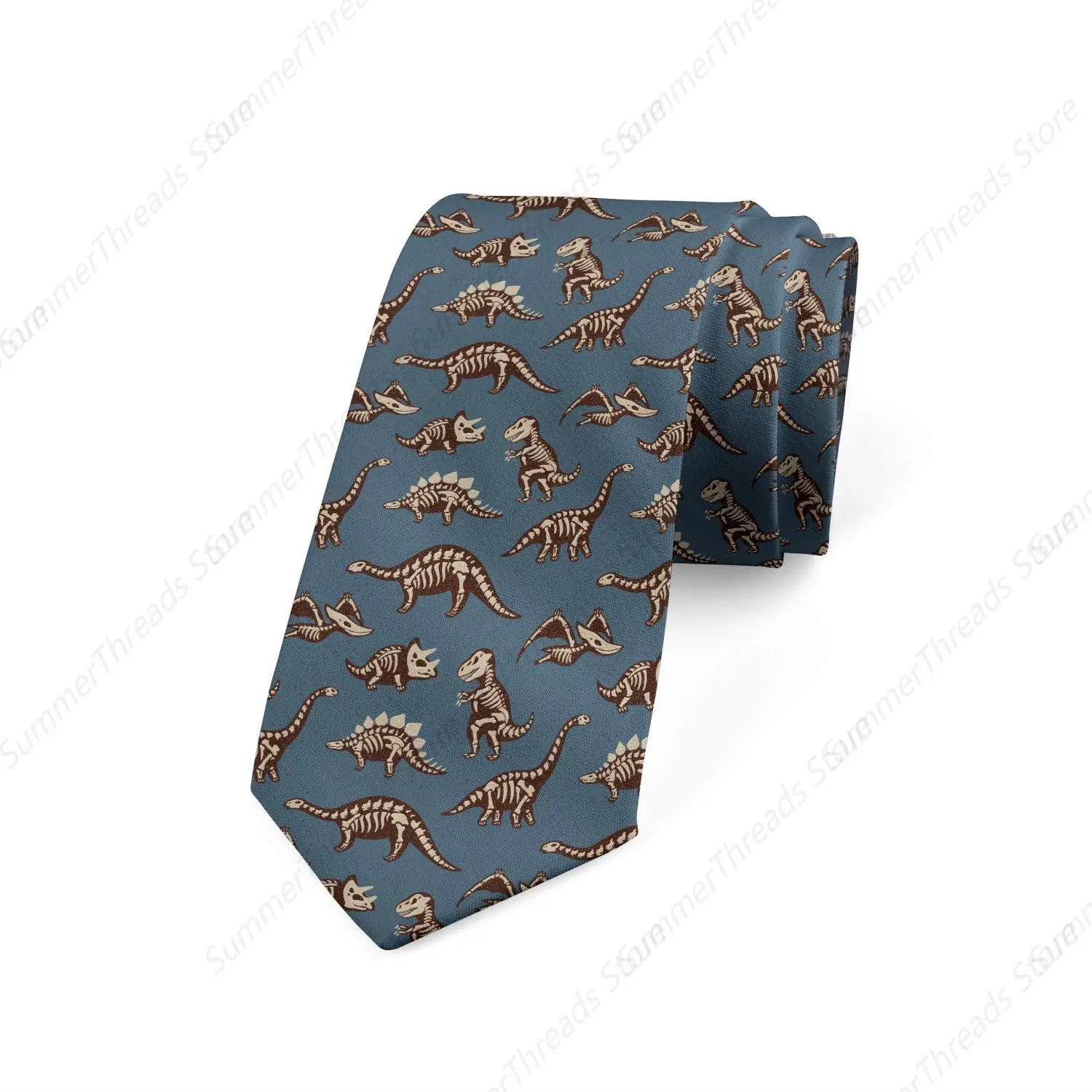 Men's Tie, Disparate Fossil Dinosaurs, 3.7