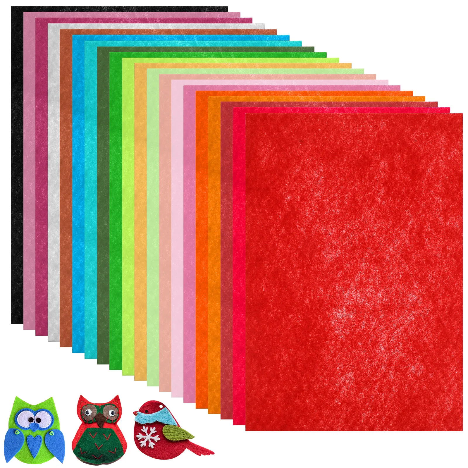 

20 pcs Felt Sheets For Crafts Assorted Colors Fabric Sheets Diy Colored Cloth Craft Sewing Supplies Sturdy Soft Solid Color