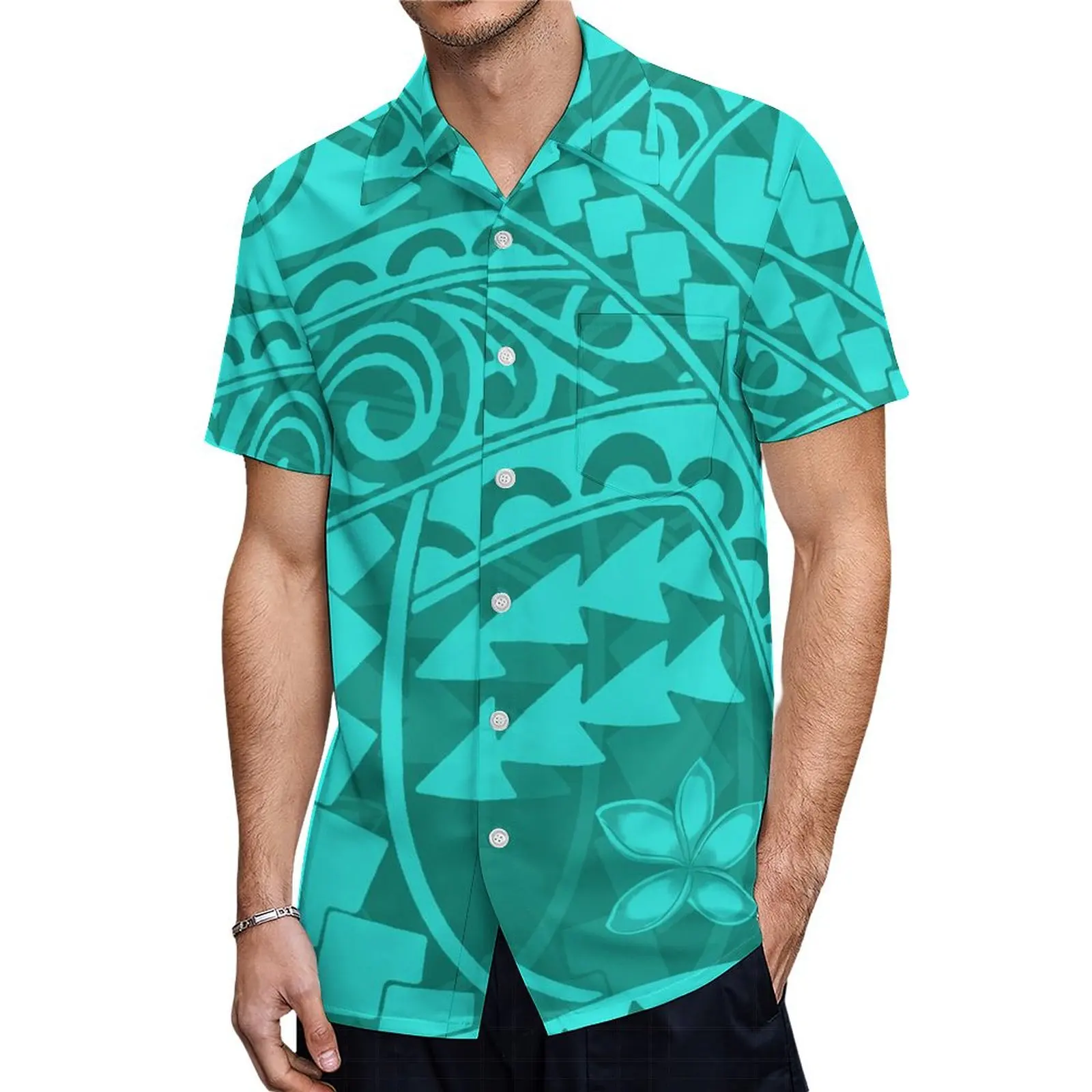 Summer Polynesian Women'S Dress New Slim-Fit Halter And Men'S Shirt Multi-Size Selection Of Customized Couple Clothing