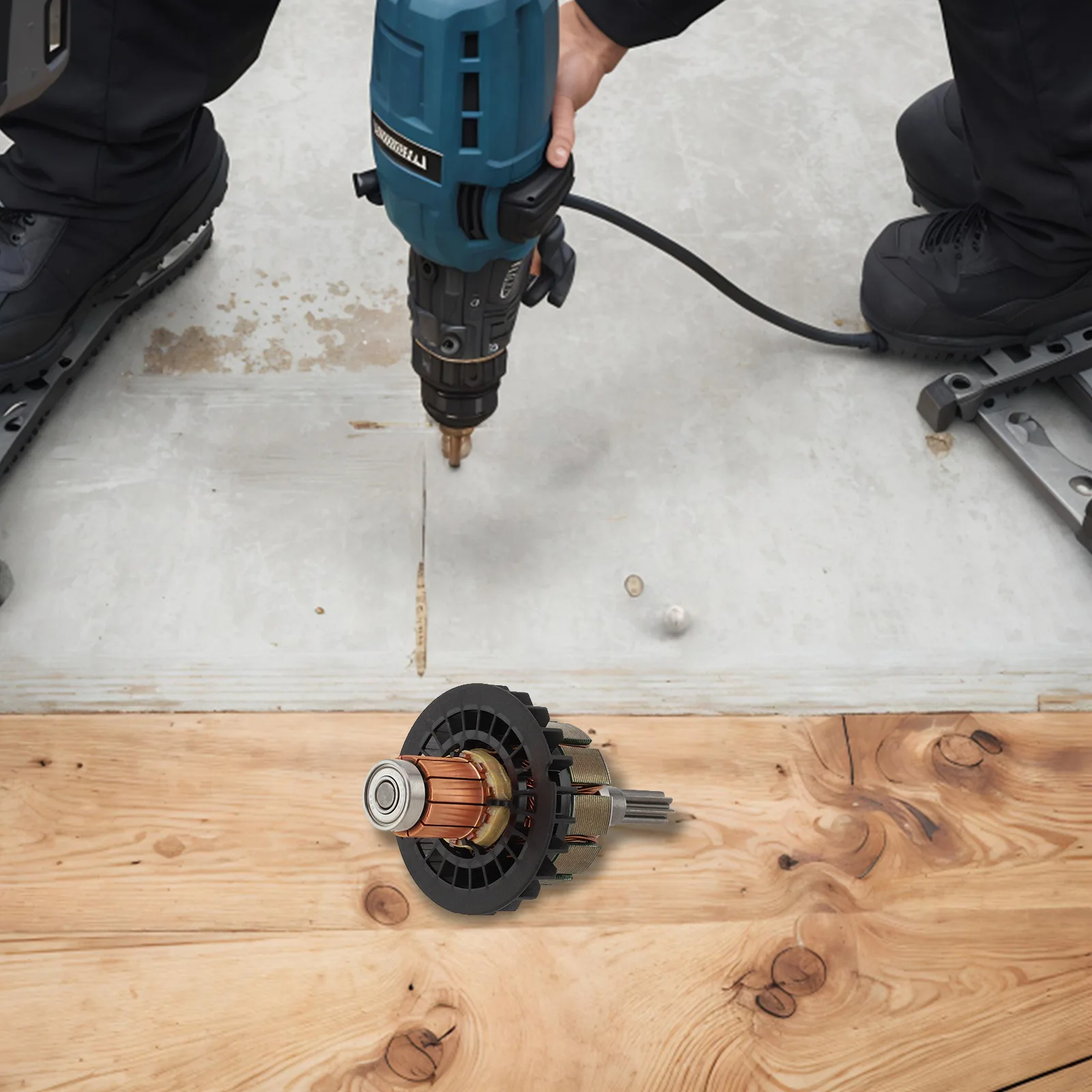 

Якорь привода 18 В 619377-8 Якорь для обслуживания инструмента Цвет в качестве изображения Запасная часть Электрический инструмент Деталь металлического материала