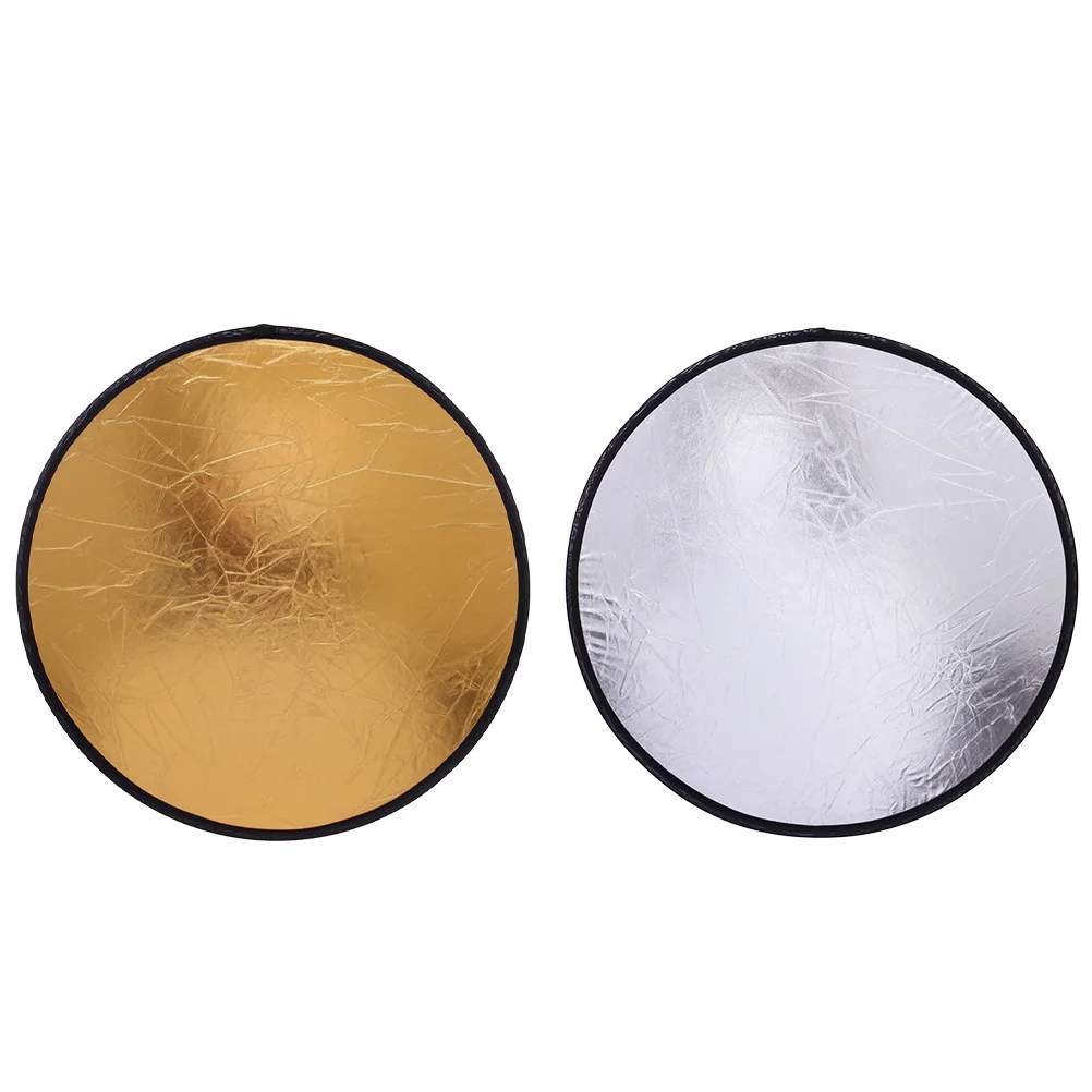 2Pcs Light Reflector for Photography 2 in 1 Gold Silver Portable Reflective Panel Compact for Indoor Outdoor Still Life Photo