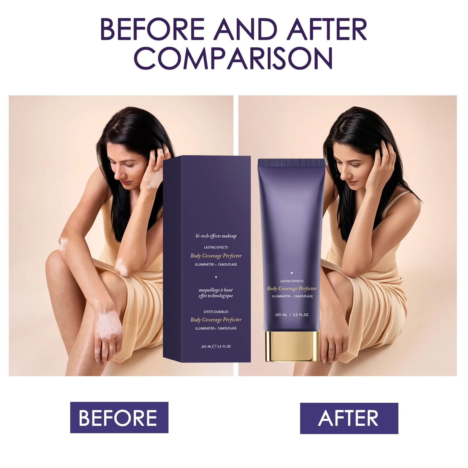 Natural Body Coverage Waterproof Full Coverage Concealer Perfector Make Up Tones Types for Tattoos Scars