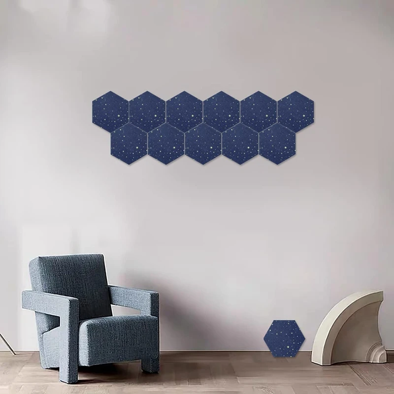 12 Pack Starry Sky Hexagon Acoustic Panels,Sound Proofing Padding,Sound Absorbing Panel For Studio Acoustic Treatment