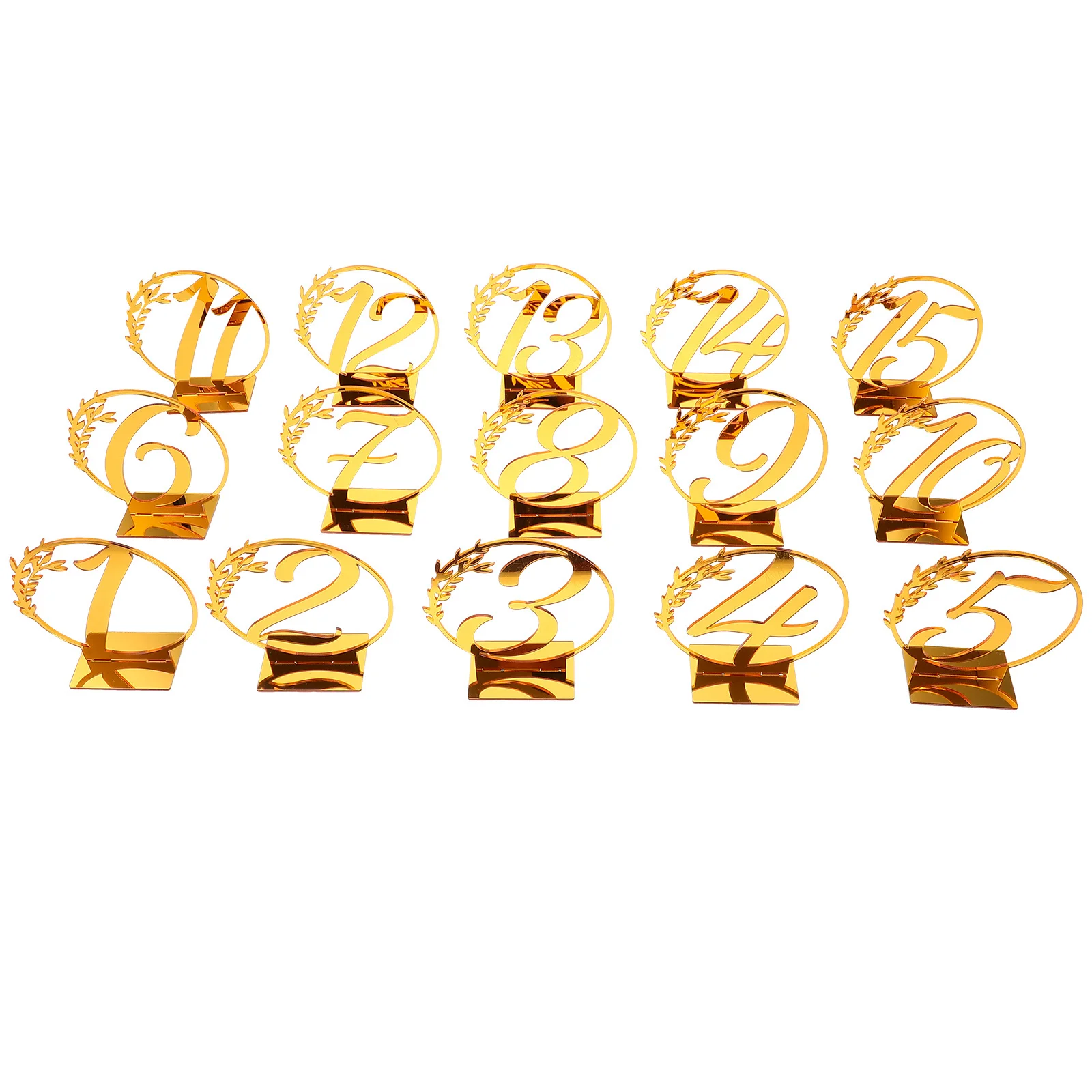 

15Pcs Bridal Table Number Signs Chic Round Reserved Cards Reusable Elegant Decor for Weddings Banquets Party Reception