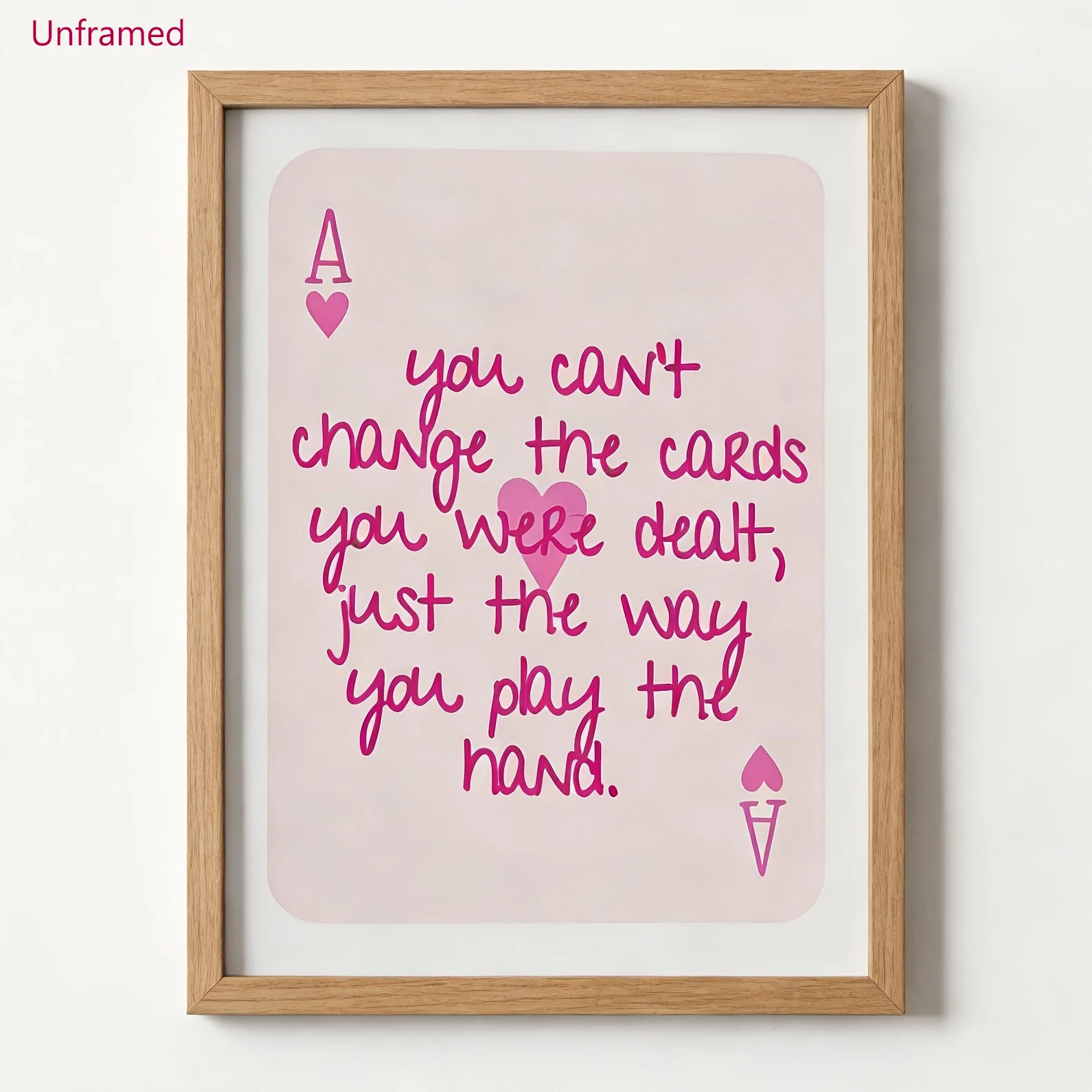 2D Flat, Pink Ace of Hearts Poster 