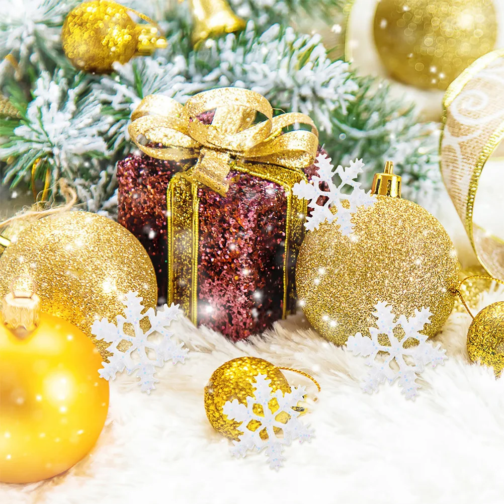 

100Pcs Resin Snowflake Accessories Christmas Mini Craft for DIY Snowflake Decorations Festive Home Room Aesthetic